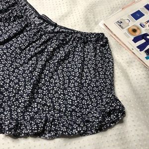 brandy melville navy floral shorts